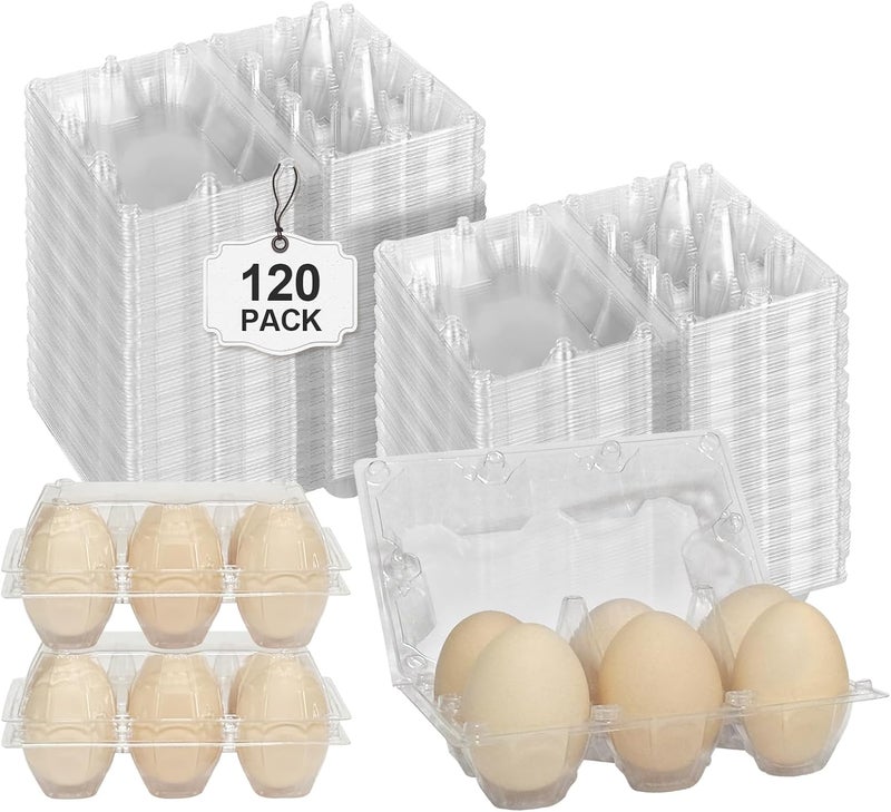 Pintuson Large 120 Pack Jumbo Egg Carton - 6 Count Duck Cartons Bulk - Exact Large Half Dozen - Image 1
